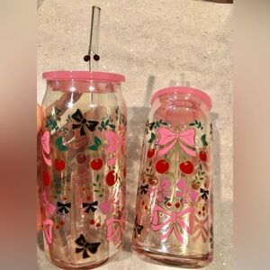 Cherry and Coquette Glass Cups